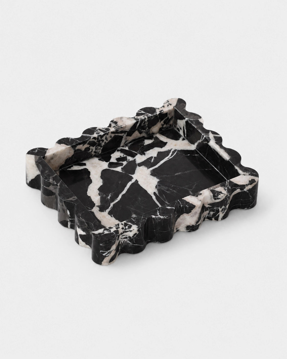 Sierra Tray, Black Bulgari Marble